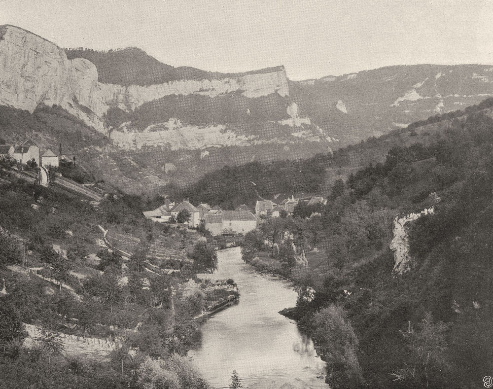 DOUBS. Mouthier, vue prise de la route de Lods 1905 old antique print picture